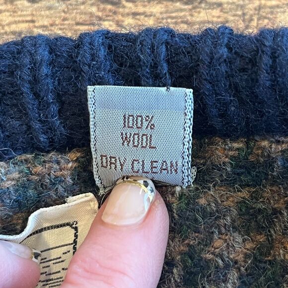 Donegal II Jamie Burns Vintage Sweater 100% Hand Loomed Wool Ireland Blue - Picture 4 of 7